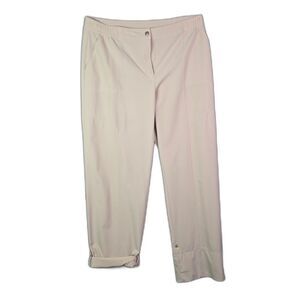 Zenergy by Chico’s Pants Beige 1 Roll Tab Cropped Stretch Travel Casual
